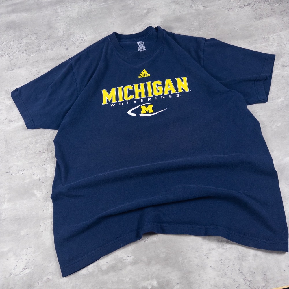 y2k adidas michigan wolverines tee mens xl